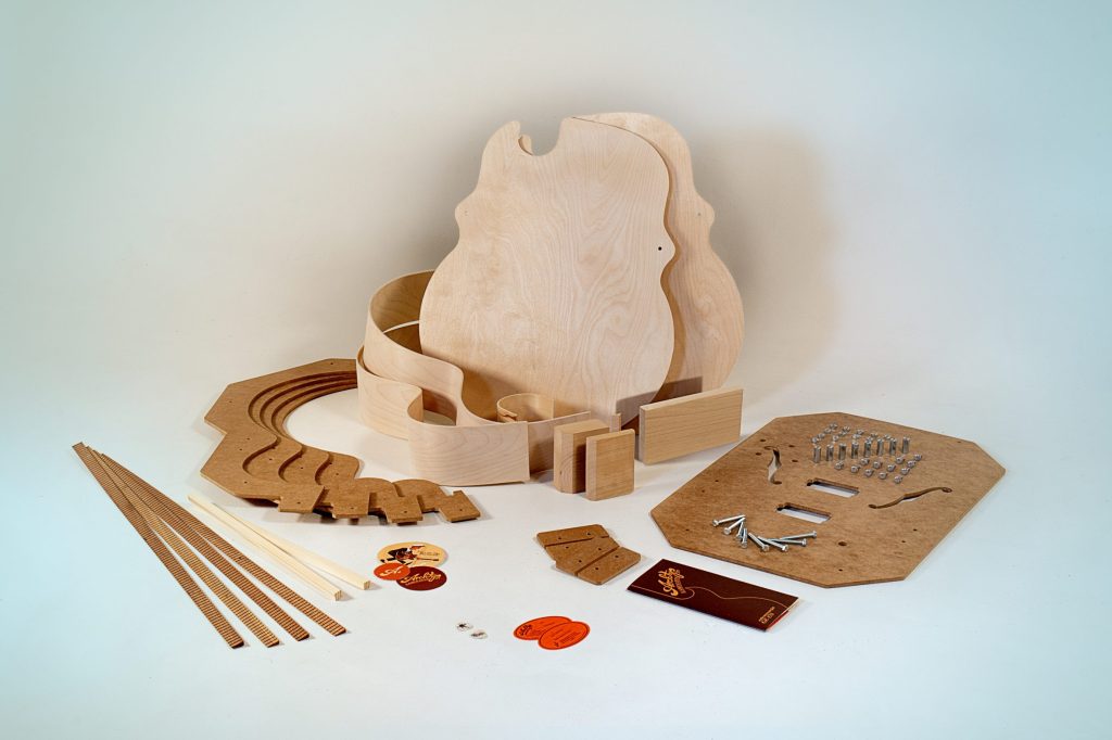 Guitar body construction kit with laminated archtop guitar parts by Archtop Laminates